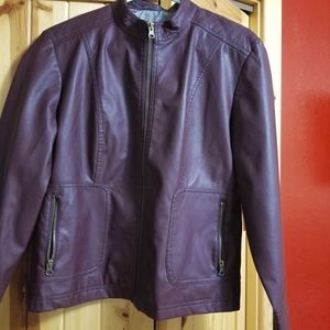 New Ladies Large Faded Glory Faux Leather Jacket